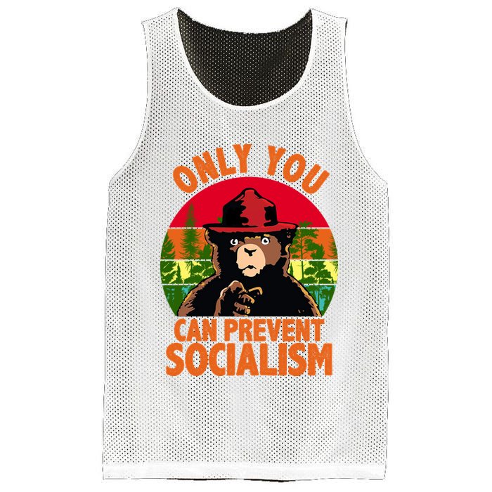 On You Can Prevent Socialism Bear Mesh Reversible Basketball Jersey Tank