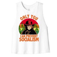 On You Can Prevent Socialism Bear Women's Racerback Cropped Tank