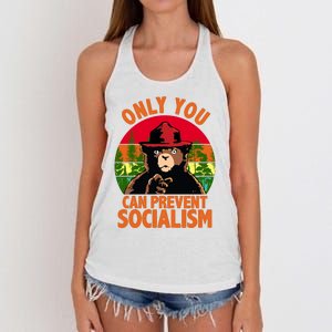 On You Can Prevent Socialism Bear Women's Knotted Racerback Tank