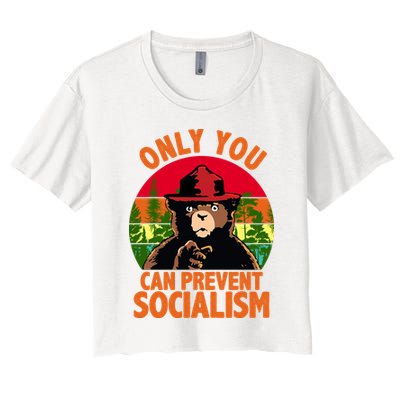 On You Can Prevent Socialism Bear Crop Top