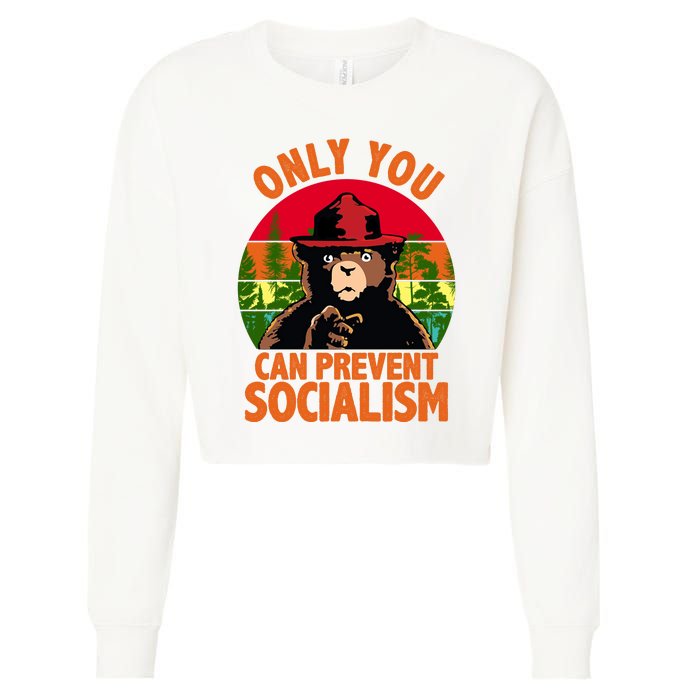 On You Can Prevent Socialism Bear Cropped Pullover Crew