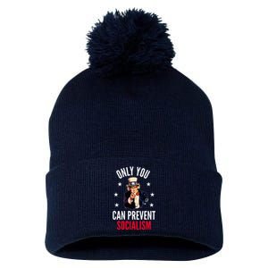 Only You Can Prevent Socialism Anti Socialism Pom Pom 12in Knit Beanie