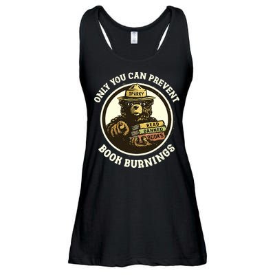 Only You Can Prevent Book Burnings Banned Books Awareness Ladies Essential Flowy Tank