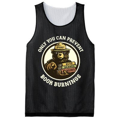 Only You Can Prevent Book Burnings Banned Books Awareness Mesh Reversible Basketball Jersey Tank