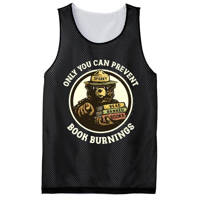 Only You Can Prevent Book Burnings Banned Books Awareness Mesh Reversible Basketball Jersey Tank