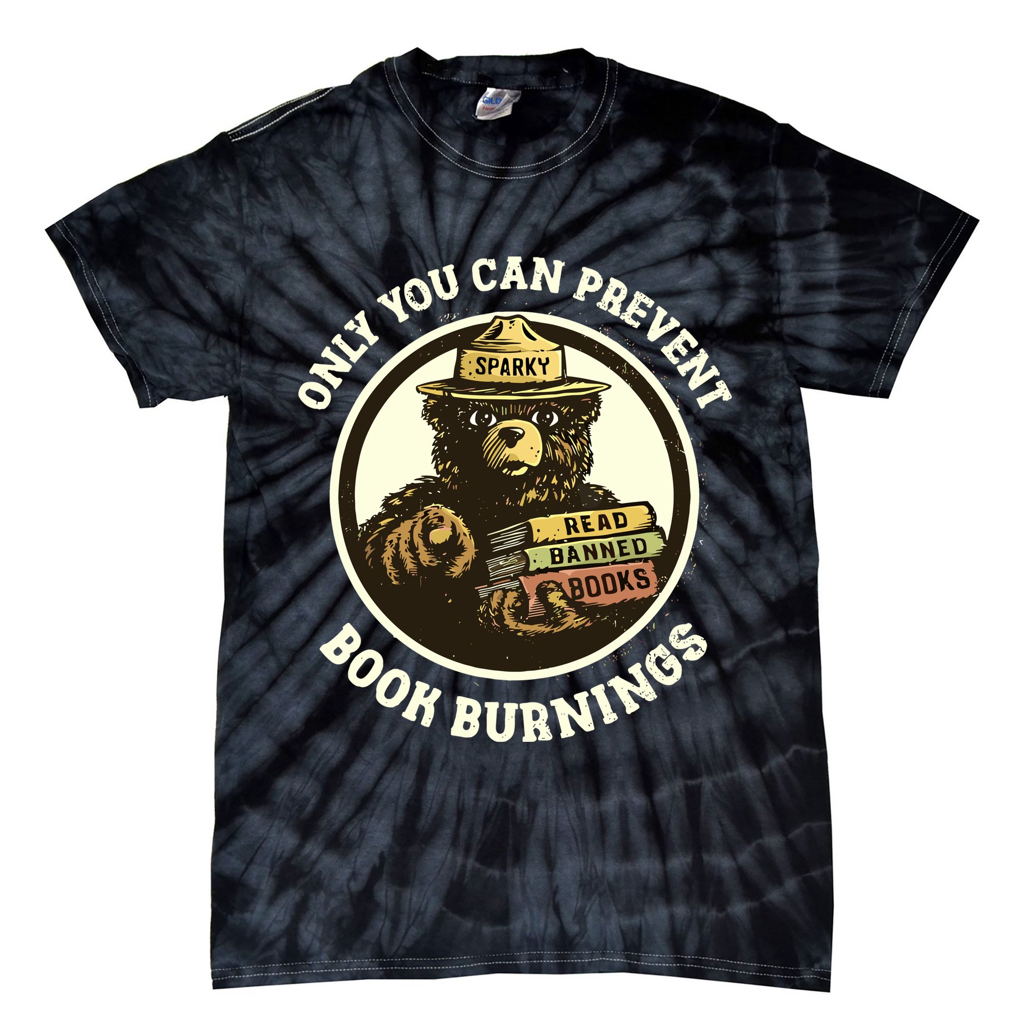 Only You Can Prevent Book Burnings Banned Books Awareness Tie-Dye T-Shirt