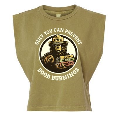 Only You Can Prevent Book Burnings Banned Books Awareness Garment-Dyed Women's Muscle Tee