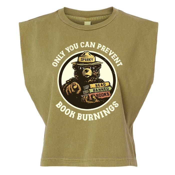 Only You Can Prevent Book Burnings Banned Books Awareness Garment-Dyed Women's Muscle Tee