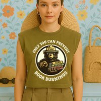 Only You Can Prevent Book Burnings Banned Books Awareness Garment-Dyed Women's Muscle Tee