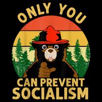 Only You Can Prevent Socialism Bear Camping Vintage Anti Apron