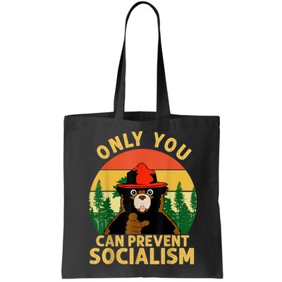 Only You Can Prevent Socialism Bear Camping Vintage Anti Bag