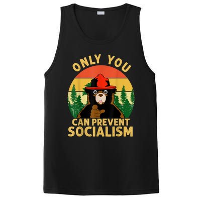 Only You Can Prevent Socialism Bear Camping Vintage Anti PosiCharge Competitor Tank