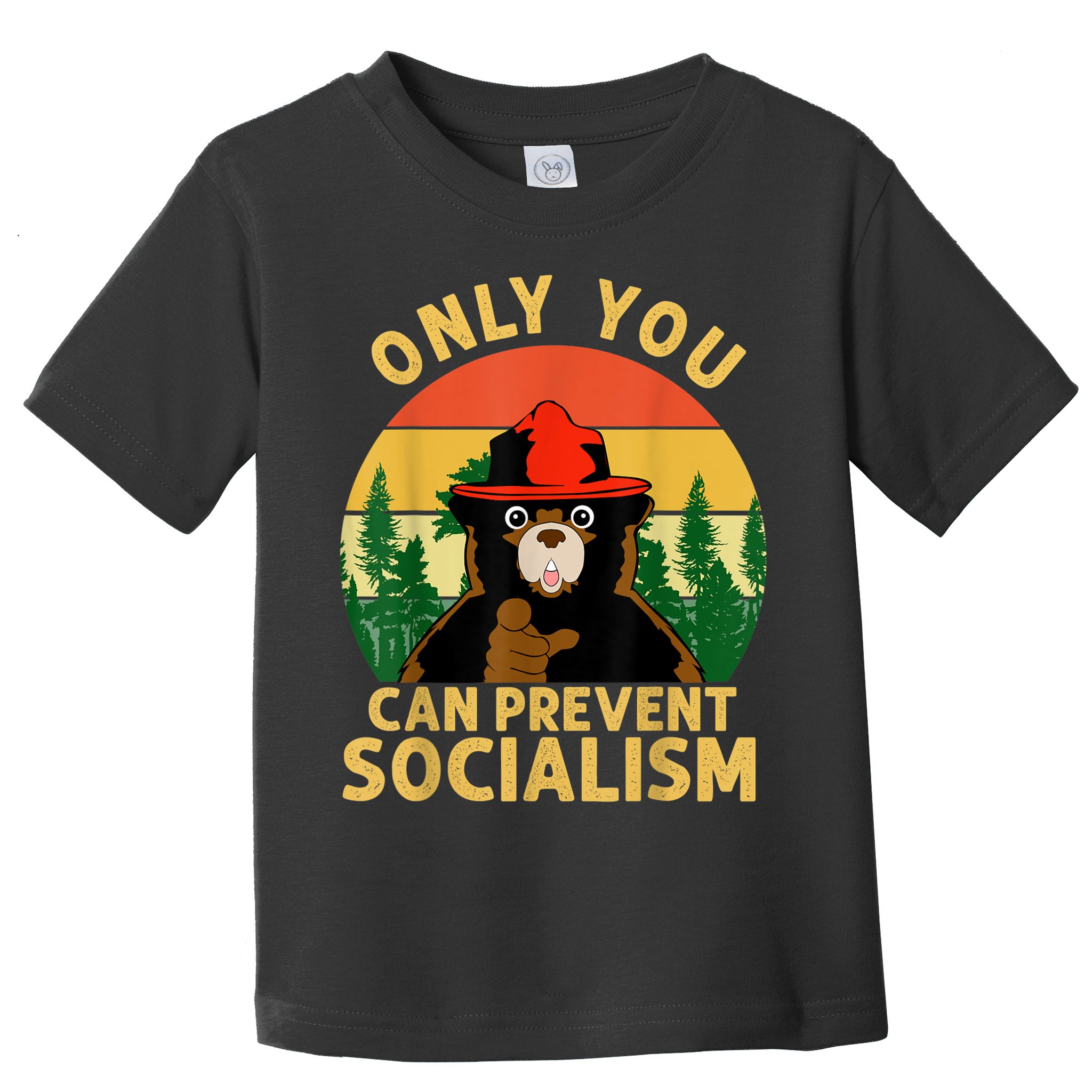 Only You Can Prevent Socialism Bear Camping Vintage Anti Toddler T-Shirt