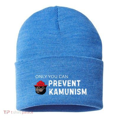 Only You Can Prevent Kamunism Communism Election Humor 2024 Sustainable Knit Beanie