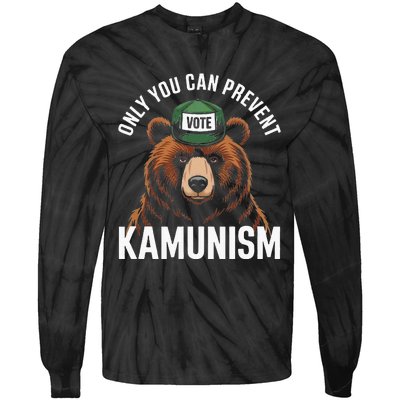 Only You Can Prevent Kamunism Funny Bear Humor Tie-Dye Long Sleeve Shirt