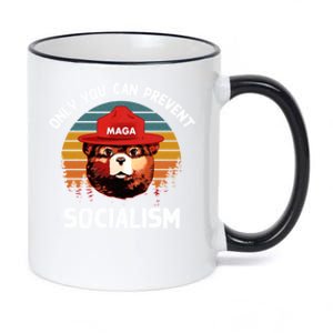 Only You Can Prevent Socialism Maga Bear Republican Cool Gift 11oz Black Color Changing Mug