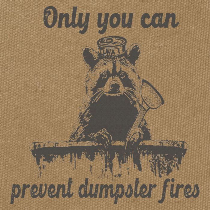 Only You Can Prevent Dumpster Fires Raccoon Meme Cotton Canvas Backpack