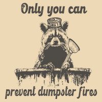 Only You Can Prevent Dumpster Fires Raccoon Meme Drawstring Bag