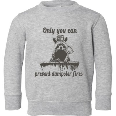 Only You Can Prevent Dumpster Fires Raccoon Meme Toddler Sweatshirt
