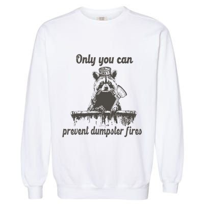 Only You Can Prevent Dumpster Fires Raccoon Meme Garment-Dyed Sweatshirt