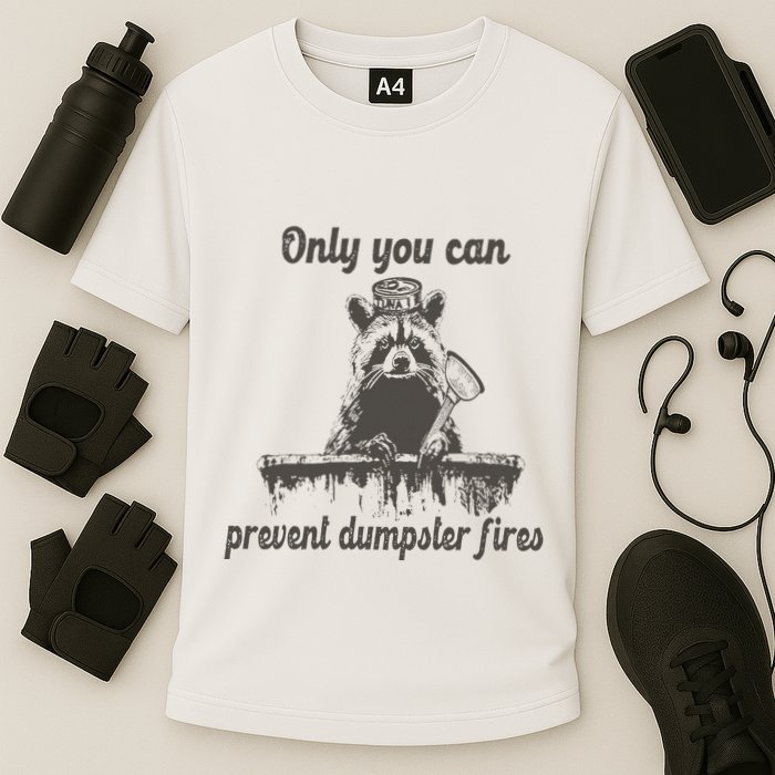 Only You Can Prevent Dumpster Fires Raccoon Meme Performance Shirt