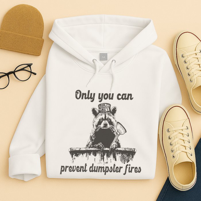 Only You Can Prevent Dumpster Fires Raccoon Meme Hoodie
