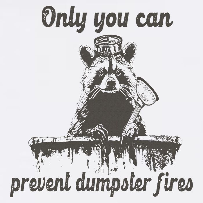Only You Can Prevent Dumpster Fires Raccoon Meme Full-Length Apron With Pockets