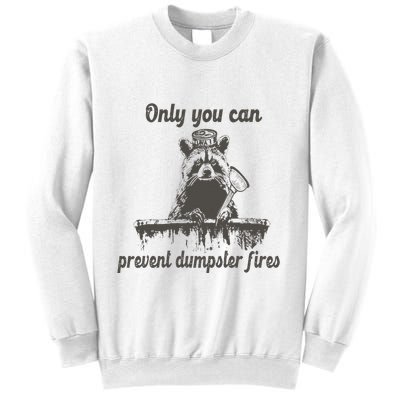 Only You Can Prevent Dumpster Fires Raccoon Meme Sweatshirt