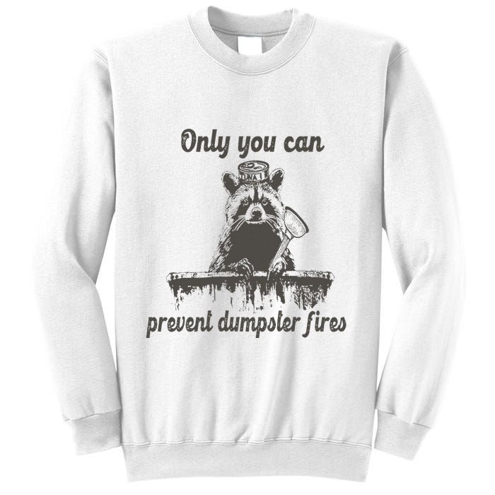 Only You Can Prevent Dumpster Fires Raccoon Meme Sweatshirt