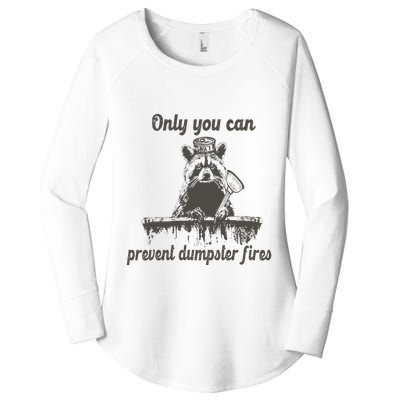 Only You Can Prevent Dumpster Fires Raccoon Meme Women's Perfect Tri Tunic Long Sleeve Shirt