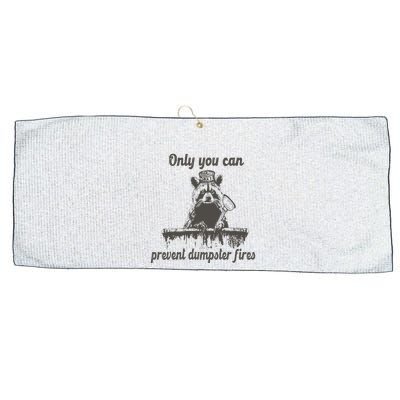 Only You Can Prevent Dumpster Fires Raccoon Meme Large Microfiber Waffle Golf Towel