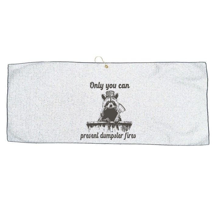 Only You Can Prevent Dumpster Fires Raccoon Meme Large Microfiber Waffle Golf Towel