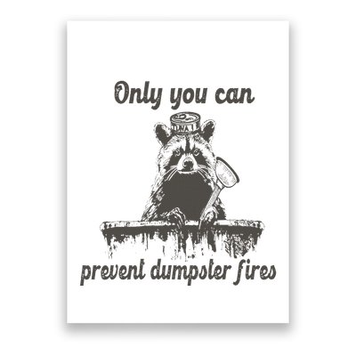 Only You Can Prevent Dumpster Fires Raccoon Meme Poster