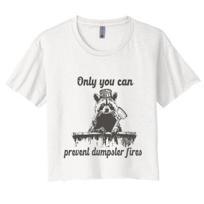 Only You Can Prevent Dumpster Fires Raccoon Meme Crop Top