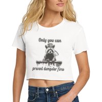 Only You Can Prevent Dumpster Fires Raccoon Meme Crop Top