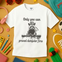 Only You Can Prevent Dumpster Fires Raccoon Meme Kids T-Shirt