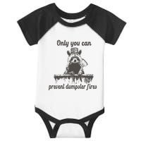 Only You Can Prevent Dumpster Fires Raccoon Meme Infant Baby Jersey Bodysuit
