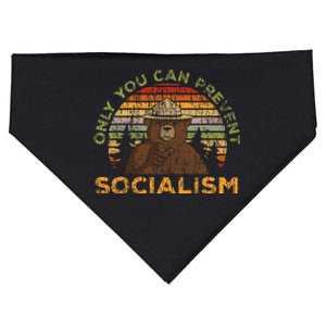 Only You Can Prevent Socialism For A Socialism Bear Camping USA-Made Doggie Bandana