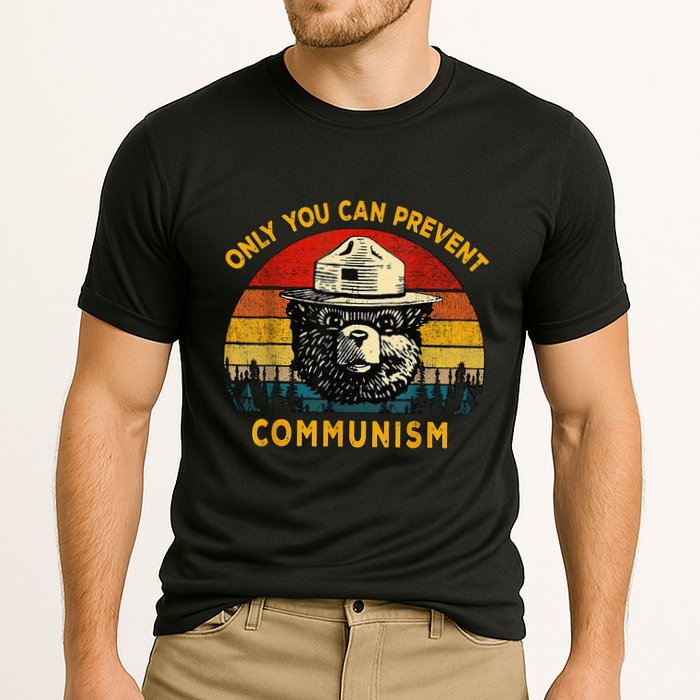 Only You Can Prevent Communism Camping Bear Cooling Performance Crew T-Shirt