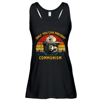 Only You Can Prevent Communism Camping Bear Ladies Essential Flowy Tank