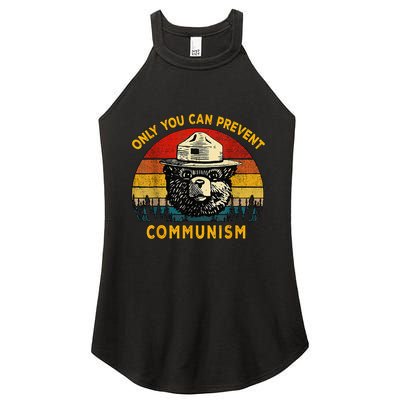Only You Can Prevent Communism Camping Bear Women's Perfect Tri Rocker Tank