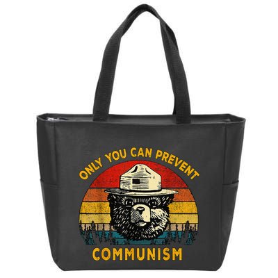 Only You Can Prevent Communism Camping Bear Zip Tote Bag