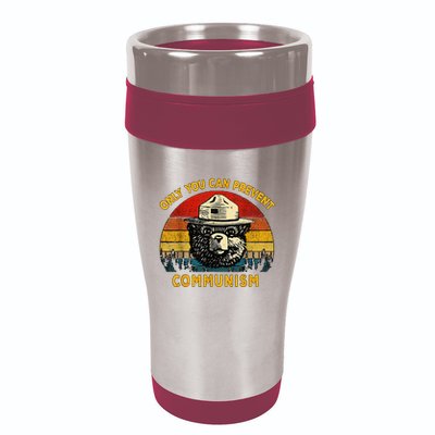 Only You Can Prevent Communism Camping Bear 16oz Travel Tumbler