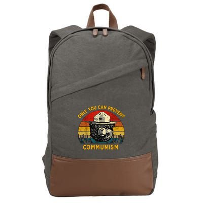 Only You Can Prevent Communism Camping Bear Cotton Canvas Backpack