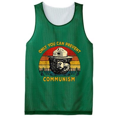 Only You Can Prevent Communism Camping Bear Mesh Reversible Basketball Jersey Tank