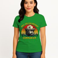 Only You Can Prevent Communism Camping Bear Womens T-Shirt