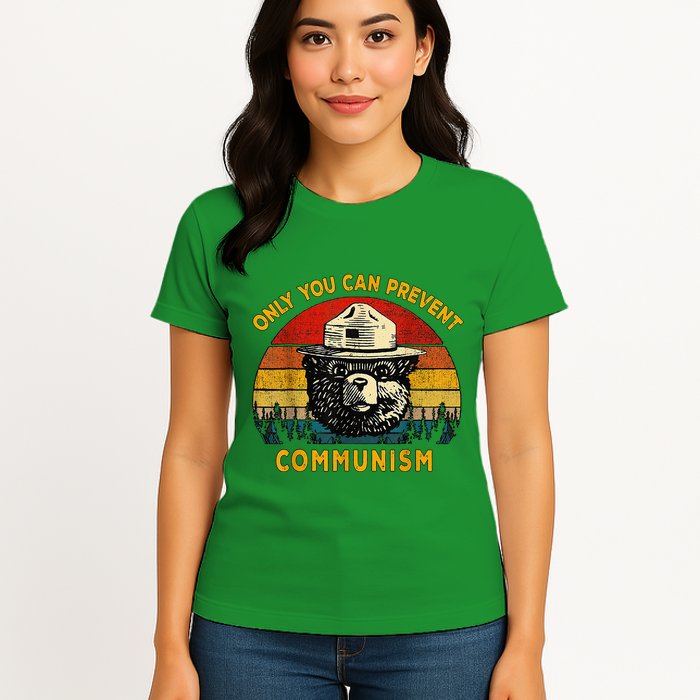 Only You Can Prevent Communism Camping Bear Womens T-Shirt