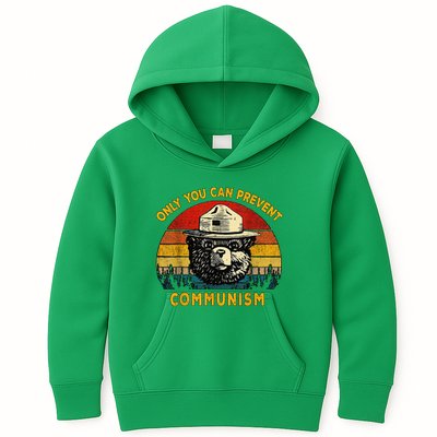 Only You Can Prevent Communism Camping Bear Kids Hoodie