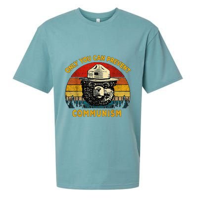 Only You Can Prevent Communism Camping Bear Sueded Cloud Jersey T-Shirt