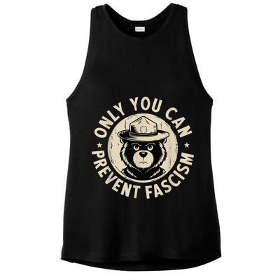 Only You Can Prevent Fascism Bear Ladies PosiCharge Tri-Blend Wicking Tank